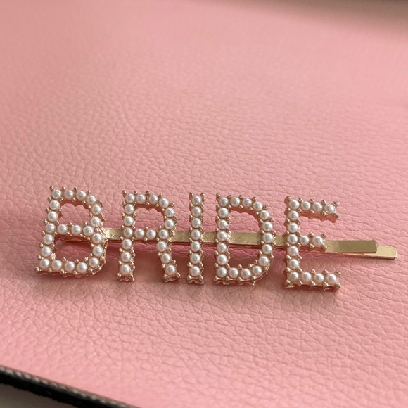 Bride Faux Pearl Hair Clip Pin Rose Gold - Picture 5 of 6